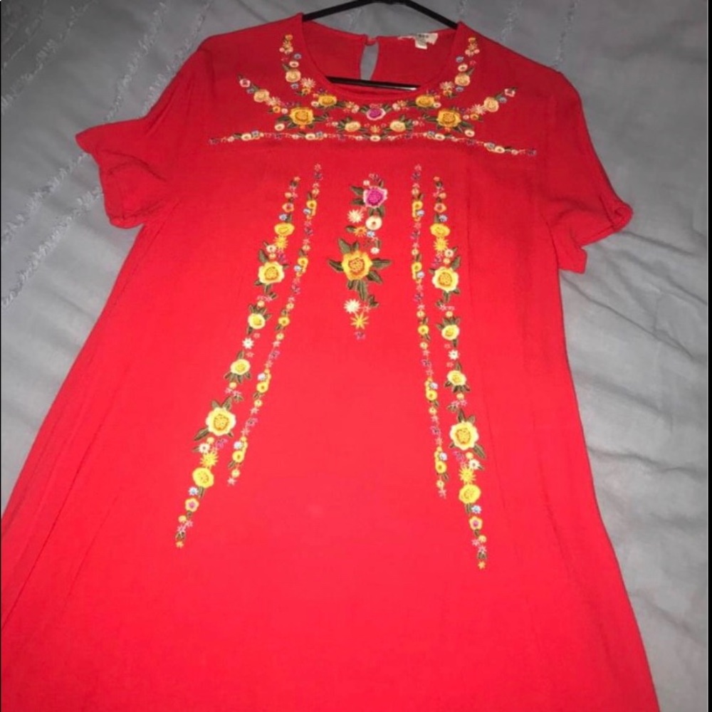 Umgee embroidered red dress